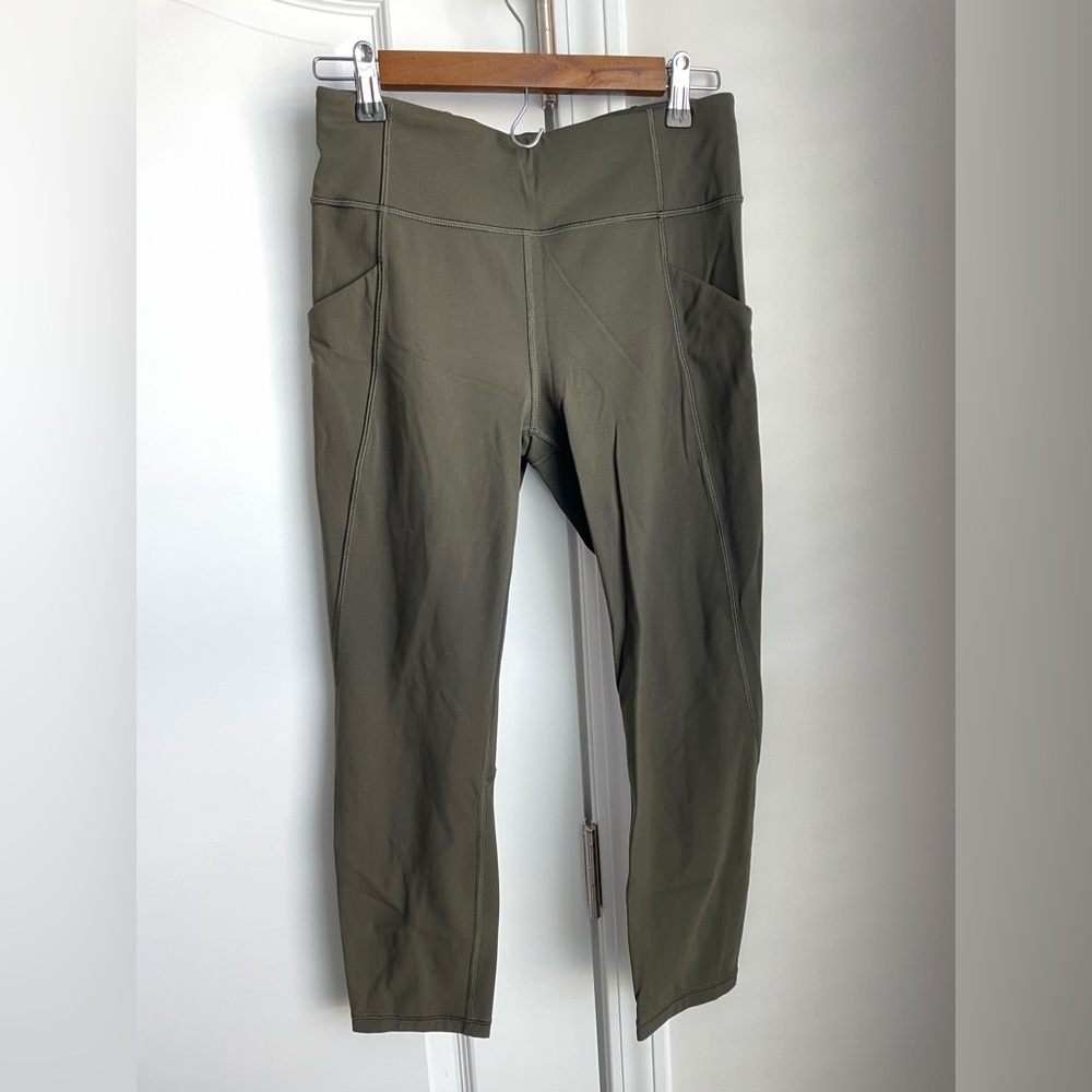 Lululemon Leggings Time to Sweat Crop 23” - Olive Green